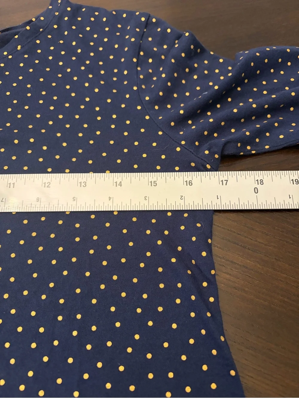 Boden Sabrina Swing Top Navy with Gold Polkadots Size XS
